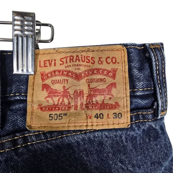 Levis 505 Blue Jeans 40X30 Men's Straight Leg Denim 2021 - Picture 7 of 7